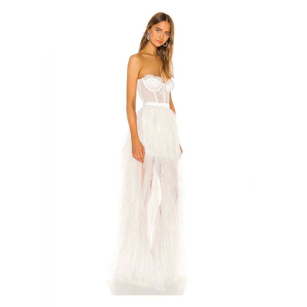 For Love And Lemons White Bustier Gown - Picture 2 of 4